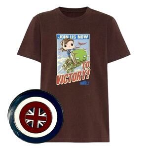 Funko POP! What If...? Captain Carter T-Shirt & Metal Pin NEW Collector Corps XS